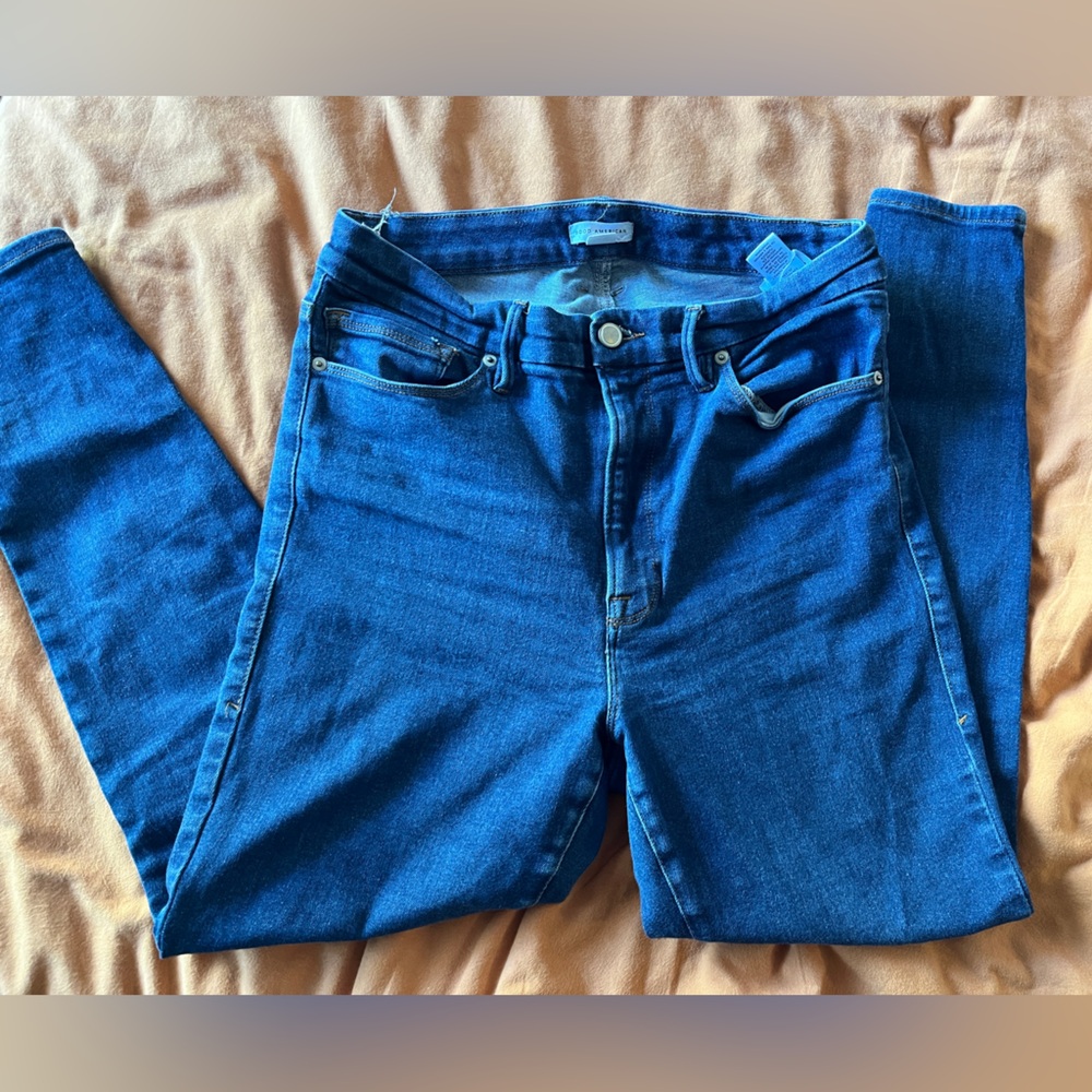 Good American Skinny Jeans size 14-18 Super Stretchy Dark Wash High Waisted